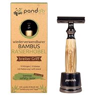 PANDOO Bambusový holicí strojek široká rukojeť + žiletky 10 ks - Holicí strojek
