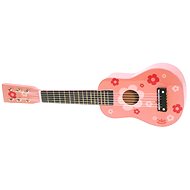 Kytara růžová s květy - Hudební hračka