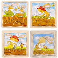 Goki Vývojové dřevěné puzzle Zeleninový záhon - Puzzle