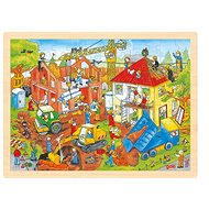 Goki Dřevěné puzzle Na staveništi 96 dílků - Puzzle