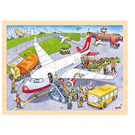 Goki Dřevěné puzzle Na letišti 96 dílků - Puzzle