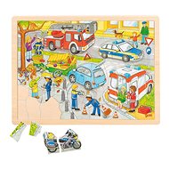 Goki Dřevěné puzzle Policie 56 dílků - Puzzle