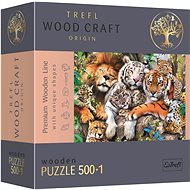 Trefl Wood Craft Origin puzzle Divoké kočky v džungli 501 dílků