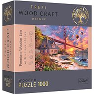 Trefl Wood Craft Origin puzzle Západ slunce nad Golden Gate 1000 dílků - Puzzle