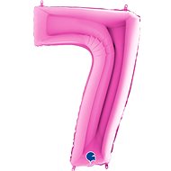 Foliový balónek, 102cm, číslice "7", růžový - Balonky