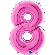 Foliový balónek, 102cm, číslice "8", růžový - Balonky
