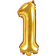 Foliový balónek, 35cm, číslice "1", zlatý - Balonky