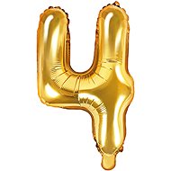 Foliový balónek, 35cm, číslice "4", zlatý - Balonky
