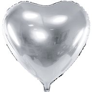 Foliový balónek, 61cm, srdce, stříbrný - Balonky