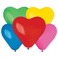 Nafukovací balónky, 25cm, tvar srdce, cm, mix barev, 10ks - Balonky