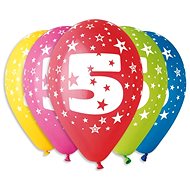 Nafukovací balónky, 30cm, číslice "5" mix barev, 5ks - Balonky