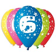 Nafukovací balónky, 30cm, číslice "6" mix barev, 5ks - Balonky