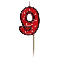 Birthday Candle, 5cm, Number "9", Red - Candle