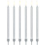 Cake Candles, 12.5cm, Silver, 12 pcs - Candle