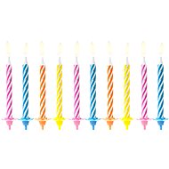 Cake candles, 6cm, mix of colours, 10pcs - Candle