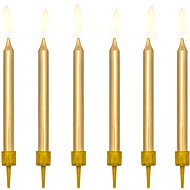 Cake candles, 6cm, gold, 6pcs - Candle