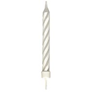 Cake candles, 8cm, white, 8pcs - Candle
