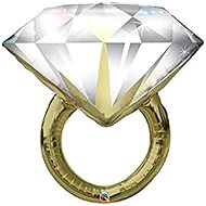 Balónek foliový svatební prsten 94 cm - Velký diamant - rozlučka se svobodou - Balonky