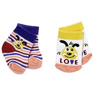 Oblečení pro panenky BABY born Ponožky - bílo-žluté a pruhované, s pejskem