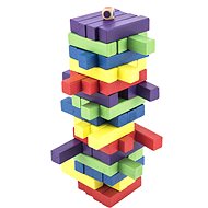 Hra věž dřevěná 60ks barevných dílků společenská hra - Společenská hra
