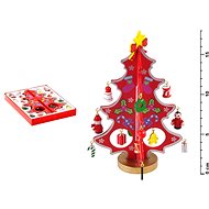 Stromeček dřevěný červený 18cm HY-6046R - Vánoční ozdoby