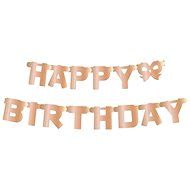 Girlanda Happy Birthday - Narozeniny - Růžovozlatá - Rosegold, 11X160 cm - Party doplňky