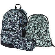 BAAGL Set 3 Core Graffito: Backpack, Pencil Case, Bag - School Set