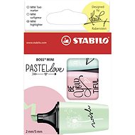 STABILO BOSS MINI Pastellove pouzdro 3 ks - tyrkysový, růžový, zelený - Zvýrazňovač