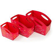 Primobal Sada dětských úložných boxů, červené, 3ks, velikosti S + M + L - Úložný box