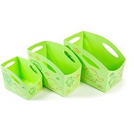 Primobal Sada dětských úložných boxů, zelené, 3ks, velikosti S + M + L - Úložný box