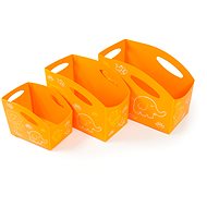Primobal Sada dětských úložných boxů, oranžové, 3ks, velikosti S + M + L - Úložný box