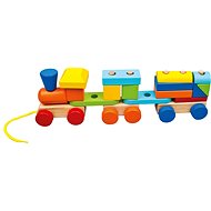 Bino Vláček s 2 vagóny - Dřevěná hračka