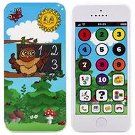 Interaktivní hračka Teddies Naučný mobilní telefon s krytem Moudrá sova