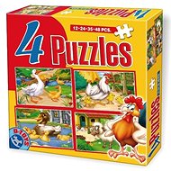 D-Toys Puzzle Domácí zvířátka 4v1 (12,24,35,48 dílků) - Puzzle