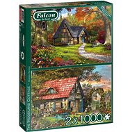 Falcon Puzzle Dřevěné chaloupky 2x1000 dílků - Puzzle