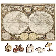 Wooden city Dřevěné puzzle Antická mapa světa 2v1, 75 dílků eko - Puzzle