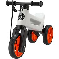 Teddies Odrážedlo FUNNY WHEELS Rider SuperSport bílé/oranž 2v1+popruh - Odrážedlo