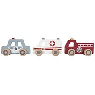 Rescue set of wooden toy cars 3 pcs - Toy Car Set