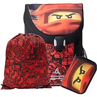 LEGO Ninjago Red EASY - školní aktovka, 3 dílný set - Aktovka