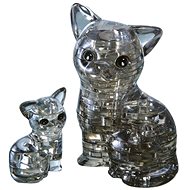 HCM Kinzel 3D Crystal puzzle Kočka s koťátkem 49 dílků - 3D puzzle