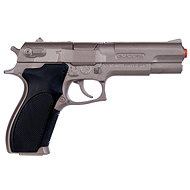 Policejní pistole stříbrná matná kovová 8 ran - Dětská pistole
