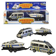 Auto Policejní auto s přívěsem a lodí - Auto