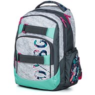OXY Style Grey tropical - School Backpack