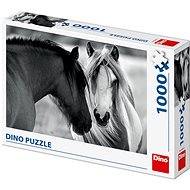 Puzzle Černobílí koně  - Puzzle