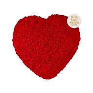 Medvídárek srdce z růží světle červené 26 cm
