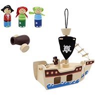 Dřevěná pirátská loď - Dřevěná hračka
