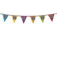Girlanda narozeniny - vlajky "18" holografická barevná - 800 cm - Party doplňky