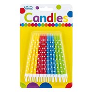 Colorful Birthday Candles with Polka Dots - 24 pcs - 11.5cm - Candle