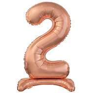 Balloon Foil Numbers Pink Gold/Rose Gold on a Base, 74cm - 2 - Balloons