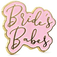 Party metal badge Bride´s babes, pink-gold, 3.5 x 3cm - Party Accessories